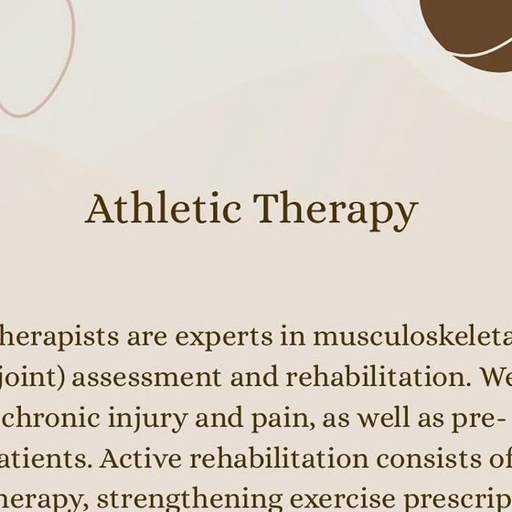 Post explaining what athletic therapy is and what athletic therapists treat